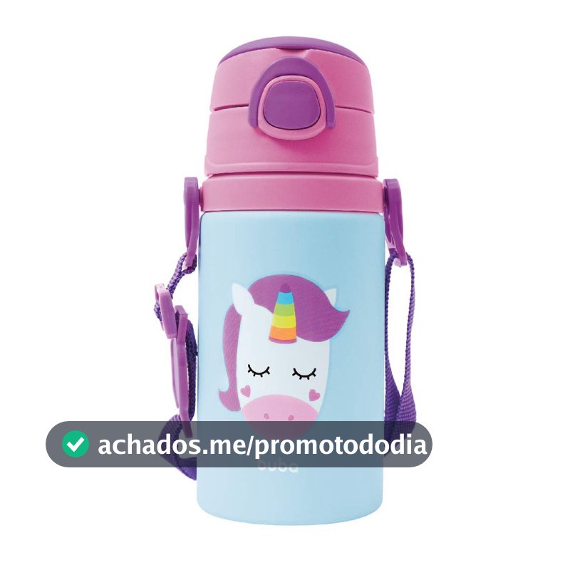 Buba Garrafinha De Aluminio Animal Fun Unicórnio Colorido