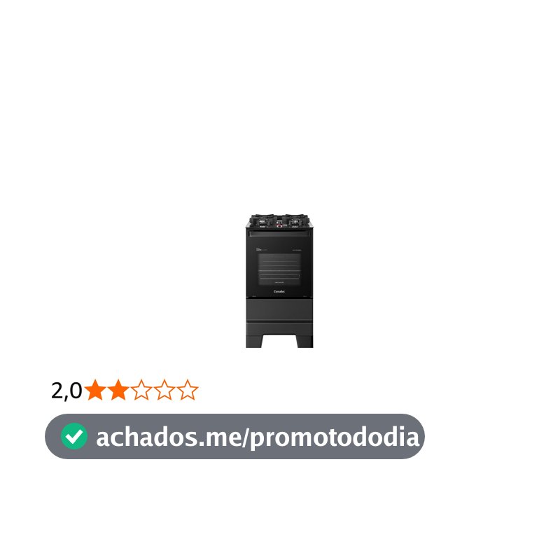 Fogão Esmaltec 4 Bocas Ideal Master Glass Mesa de Vidro Forno 50 Litros Preto T4VFP Bivolt