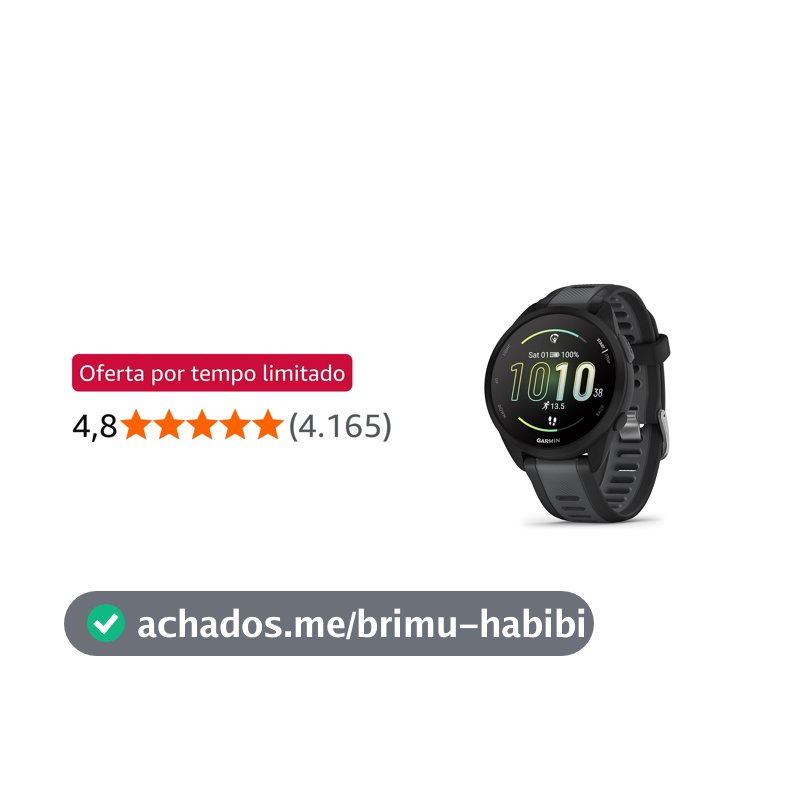 Garmin Relógio Forerunner 165 - 43mm com Monitor Cardíaco de Pulso e GPS