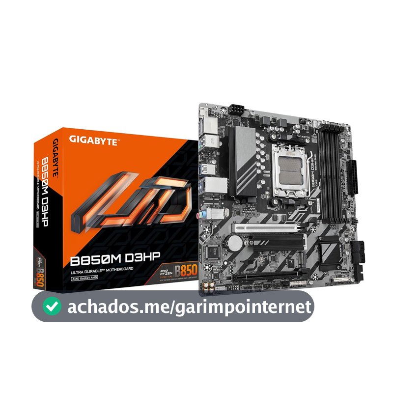 Placa Mãe Gigabyte B850M D3HP (AM5/4xDDR5/HDMI/DP/M.2/USB 3.2)