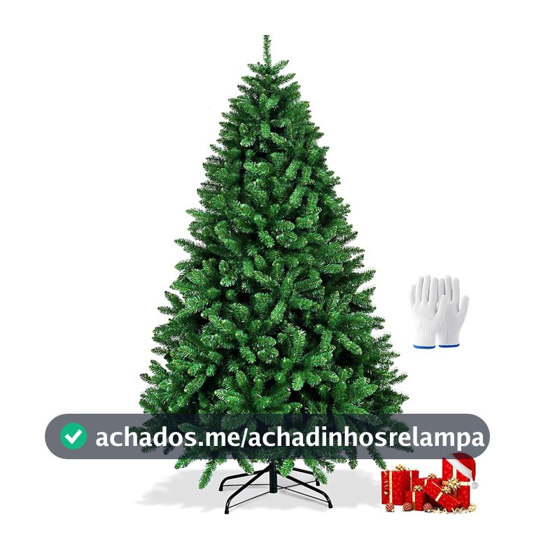 Trailabo Árvore de Natal Artificial com 2.4M, 2000 Ramo, Folhagem Exuberante e uma Bela Decoração Festiva. Perfeito para Presentes e Decorações de Natal, Equipado com um par de luvas de Instalação