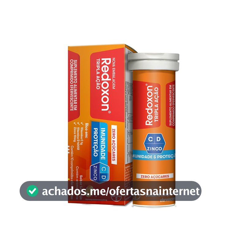 Redoxon Tripla Ação Suplemento, Vitamina C, D e Zinco 10 Comprimidos