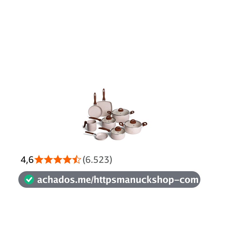 Brinox - Jogo de Panelas 8 Peças Ceramic Life Smart Plus - Vanilla