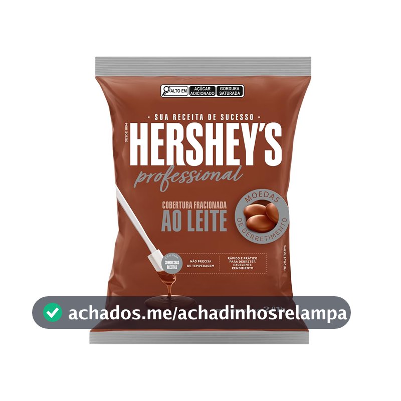 Hershey’s Cobertura Fracionada Chocolate Ao Leite Professional 2,01Kg