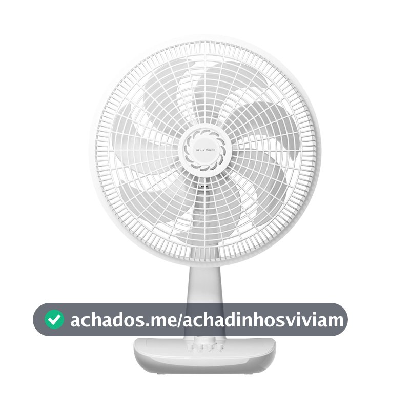 HEPTA WORLD Ventilador de Mesa de Alta Potência de 40 cm, oscilação de 120° com temporizador, sistema de encaixe para montagem rápida, cores branco e branco‑azul