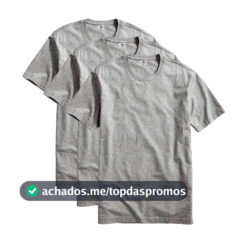 Oferta por tempo limitado: Kit com 3 Camisetas Masculina Básica Algodão Premium