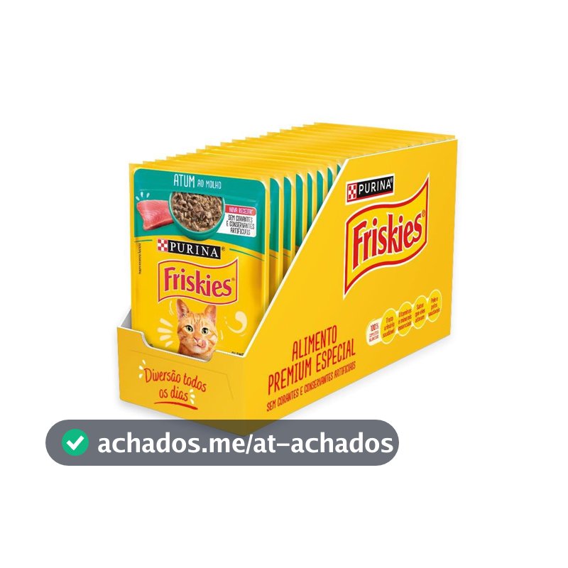 Pack Nestlé Purina Friskies Ração Úmida Para Gatos Adultos Atum Ao Molho - Com 15 Sachês 85g