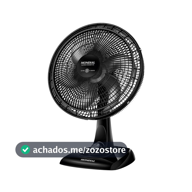 MONDIAL Ventilador de Mesa 40cm Super Power, Preto/Prata, 140W, 110V - VSP-40-B