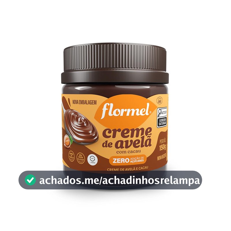 Creme de Avela com Cacau FLORMEL Zero Açúcar - 150 Gramas