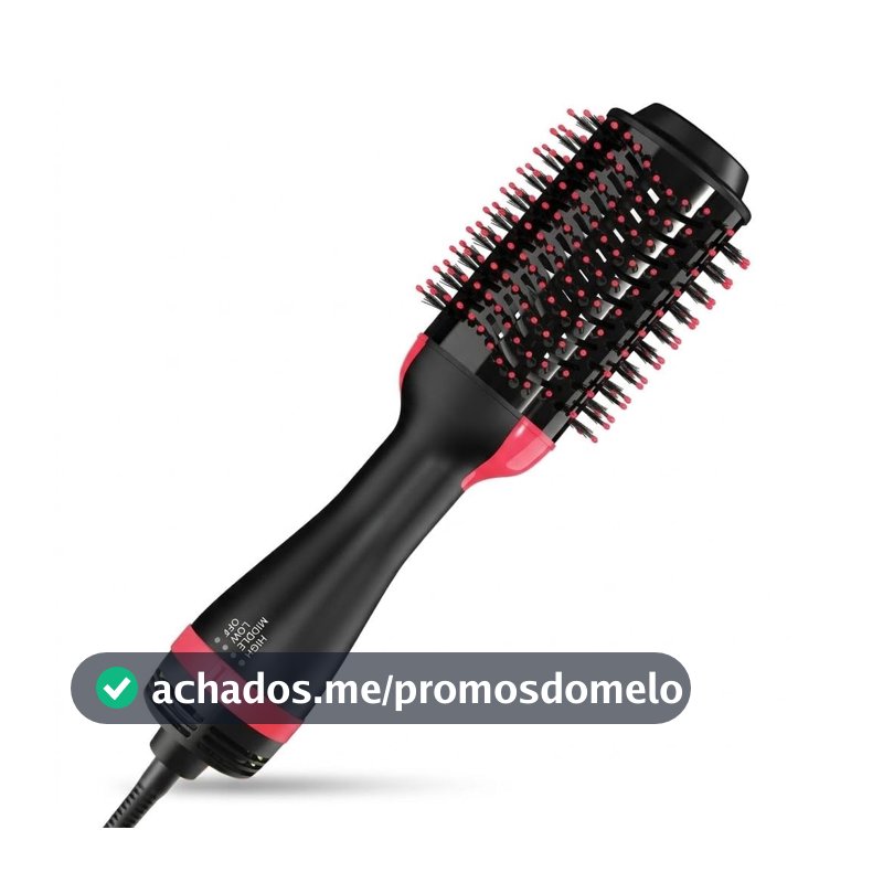 Escova Secadora Modeladora Jimmystore 1000W Íons Anti-Frizz Alisadora 3 em 1 110V Preta