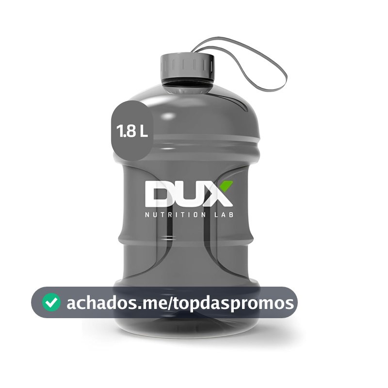 DUX HUMAN HEALTH Mini Galão 1875 mL – Garrafa Fumê Livre de BPA, Tampa Metálica, Ideal para Academia e Rotina Diária