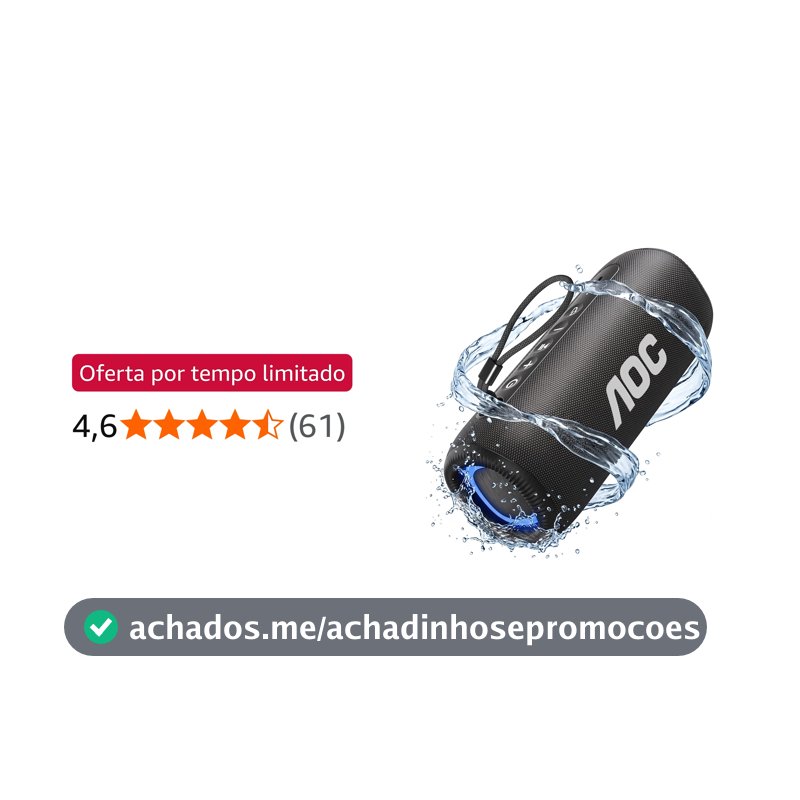 AOC ACS5311 Caixas de Som Portáteis Bluetooth 37W, IP67 à Prova D'água