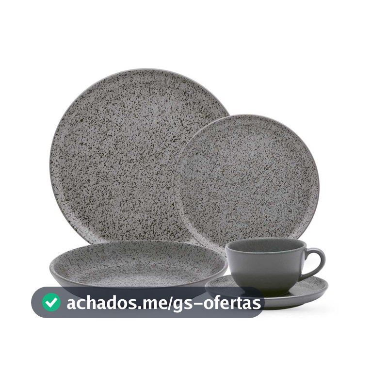 Aparelho de Jantar e Chá Oxford 20 Peças Flat Gray