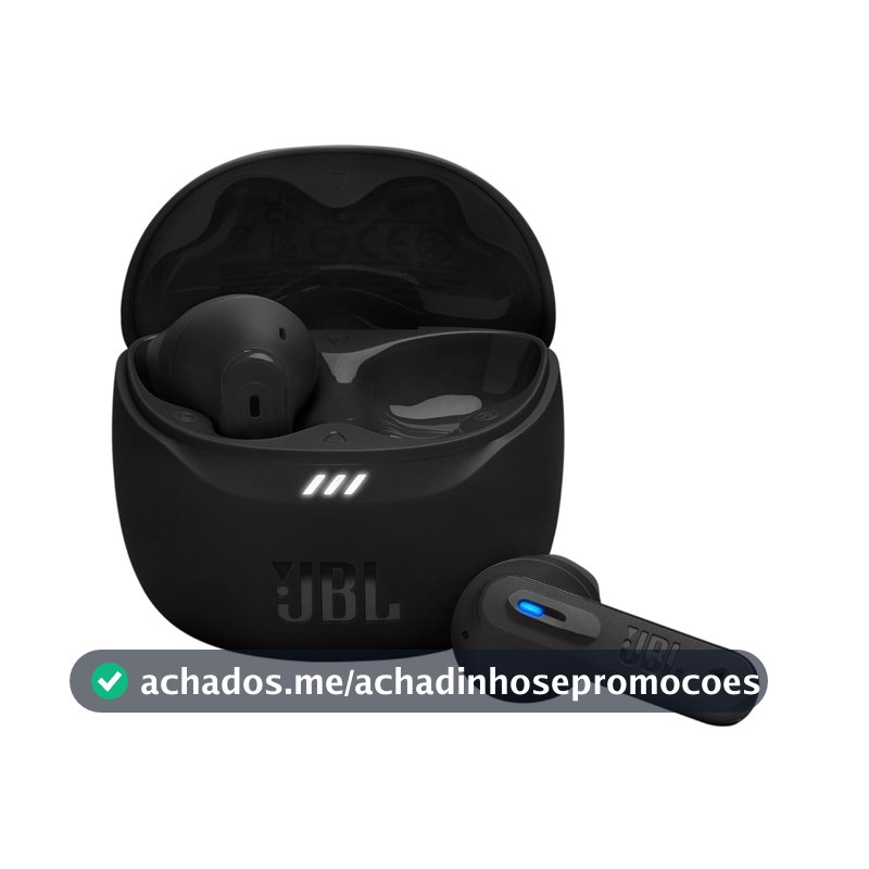 JBL, Fone de Ouvido Bluetooth, Tune Flex 2, Sem Fio, Com Cancelamento de Ruído, Resistente À Água e Poeira - Preto