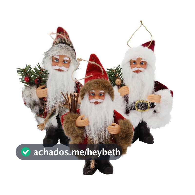 Magizi by Tuut, Decoração de Natal, Papai Noel Decorativo para Pendurar, 15cm, Sortido