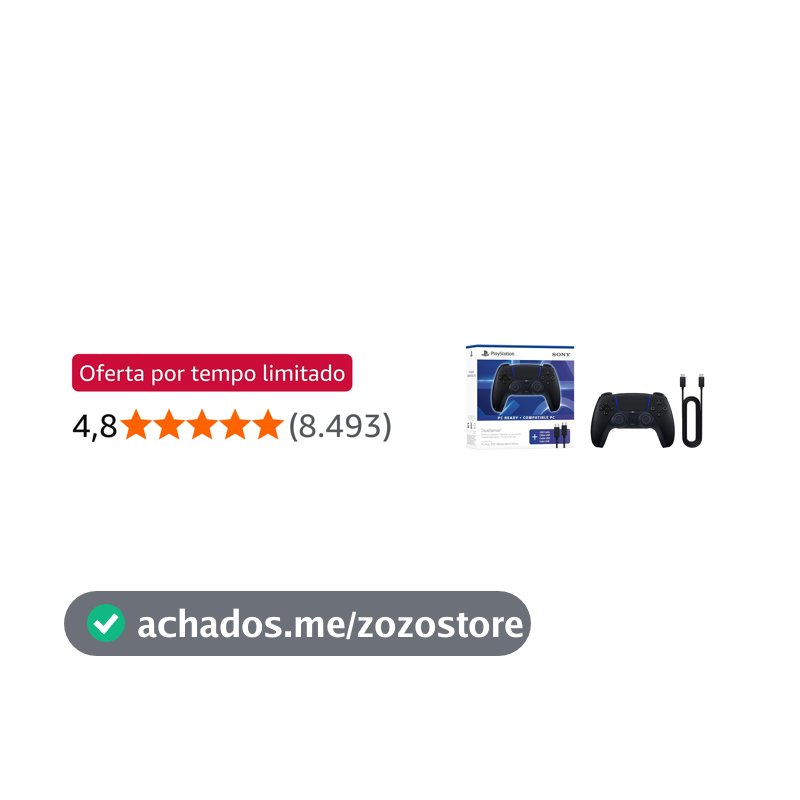Controle sem fio PlayStation DualSense™ – Midnight Black + Cabo USB para PC