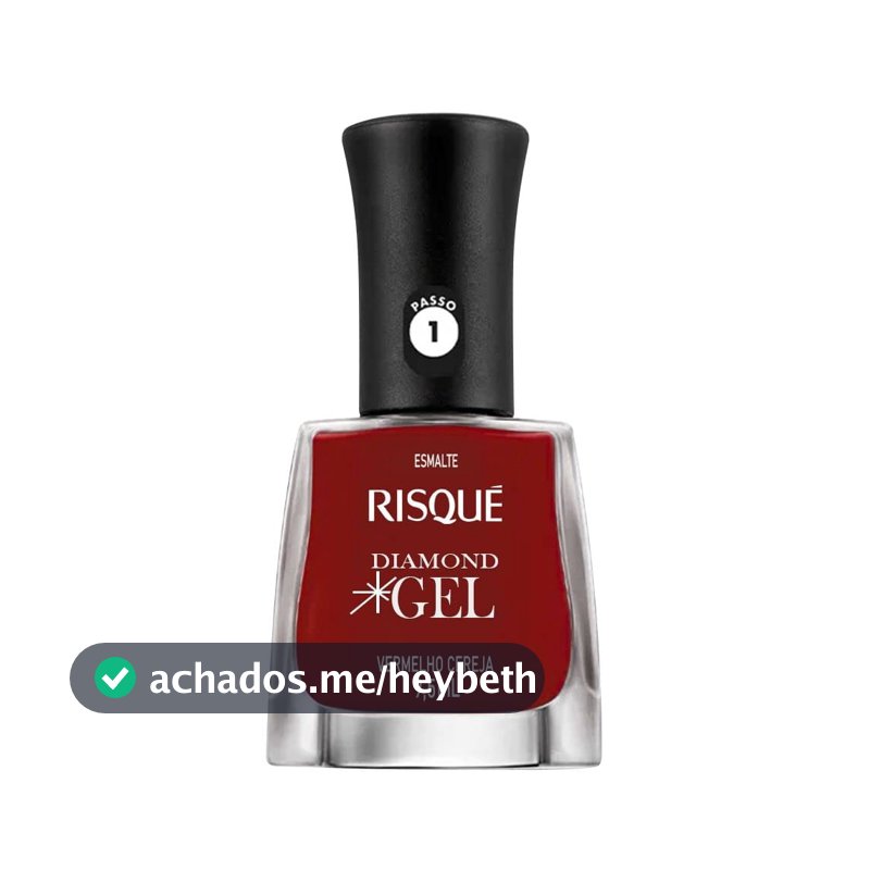 Esmalte Risqué Diamond Gel Vermelho Cereja Cremoso 9,5 Ml