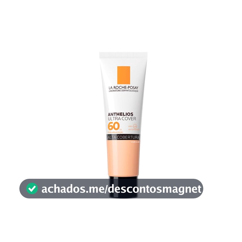 La Roche-Posay, Ultra Cover, Protetor Solar com Cor e Performance de Maquiagem, 12h de cobertura de base em uma única camada, Textura Fluida, Oil free, Toque Seco, FPS60, 30g