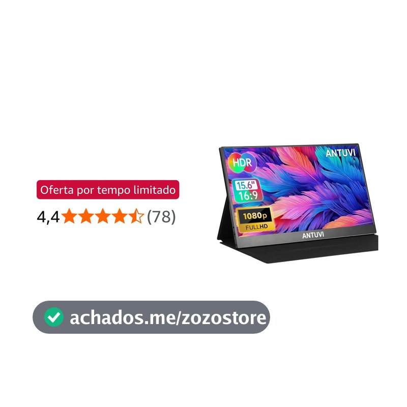 ANTUVI Monitor Portátil 15.6''+ Case, 1080P, MINI Segunda de Notebook Extensor De Tela, Ultra-Slim e portátil, com alto-falante de pé, Adequado para Viagens, Casa, Trabalho/Jogos