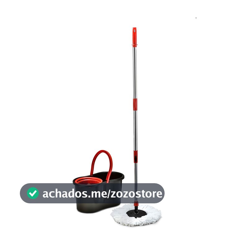 Powermaid Mop Giratorio 360 - Dois baldes com Centrífuga de Plástico - Balde de Enxague com 4L