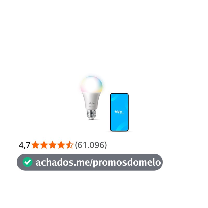 Lâmpada Inteligente Smart Color 10W Elgin RGB Wifi Compatível com Alexa e Google Home