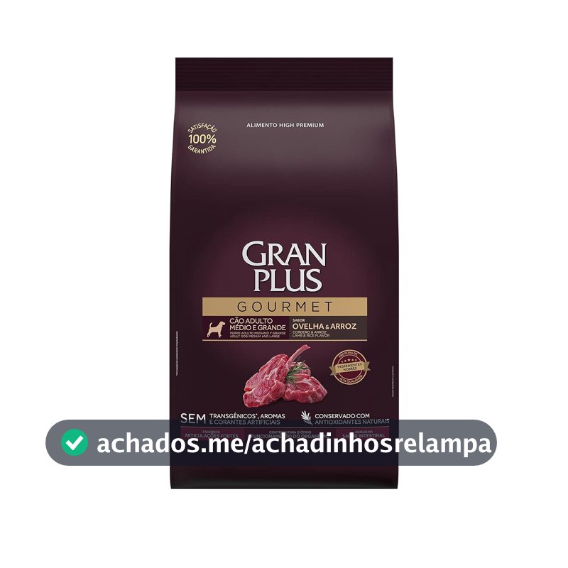 Granplus Ração Granplus Gourmet Para Cães Adultos De Médio E Grande Porte Sabor Ovelha 15Kg