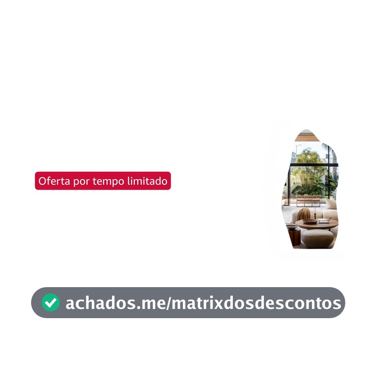 Espelho Orgânico Grande Com Borda em Couro 100x50 Corpo Inteiro Decorativo, Espelho Decorativo Moderno e Elegante, Ideal para Quarto, Sala(70X30 SEM MOLDURA)