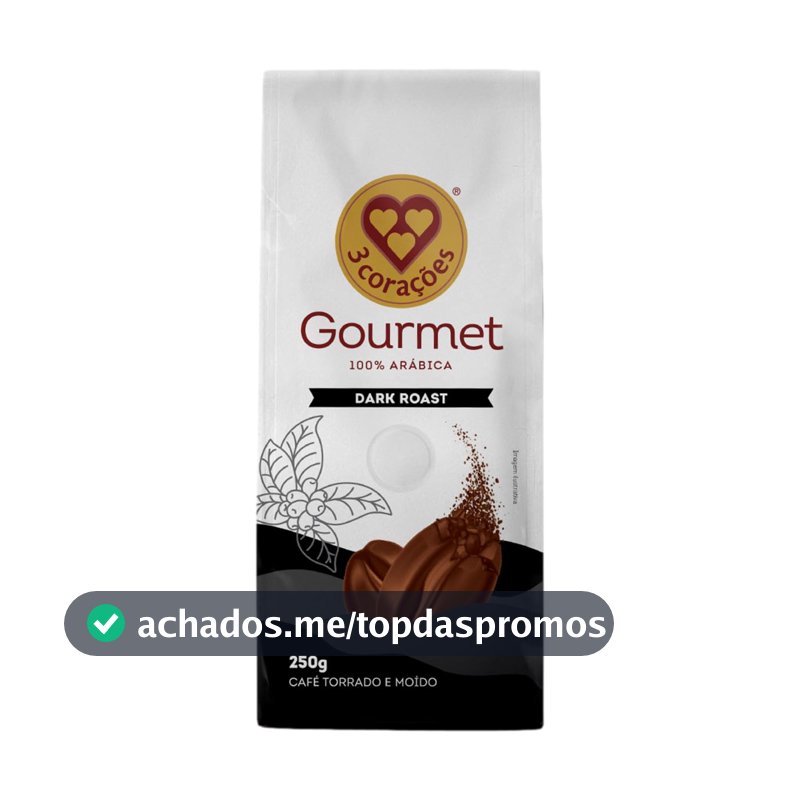 3 Corações Café Torrado e Moído Gourmet Dark Roast, 250G