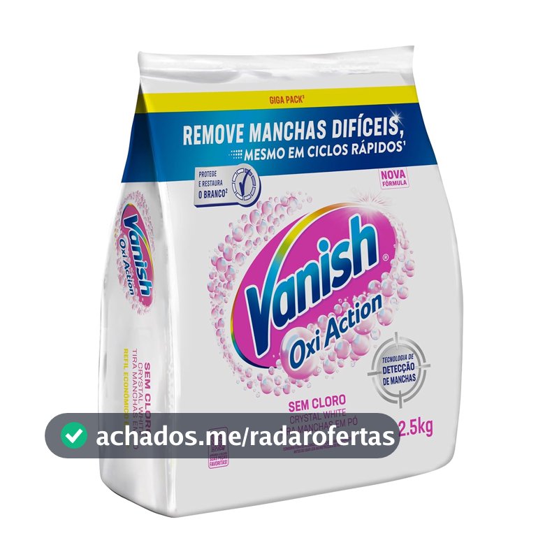 Tira-Manchas em Pó para Roupas Brancas Vanish Oxi Action, 2,5kg