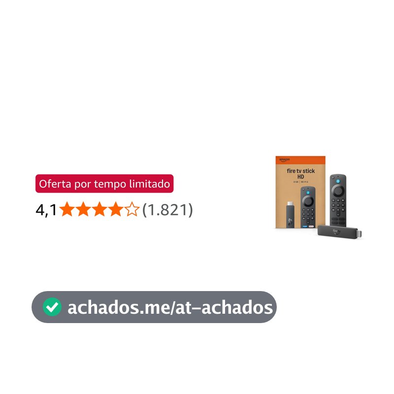 Amazon Fire TV Stick HD (modelo mais recente), Controle Remoto por Voz com Alexa, alimentado pela TV, com configuração simples e Acesso Antecipado à Alexa+