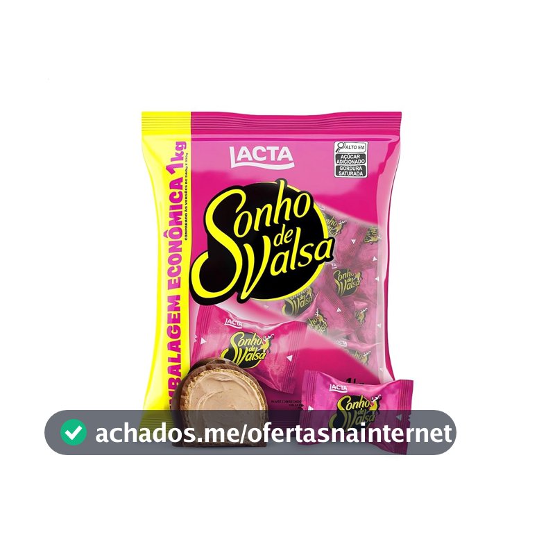 Lacta Sonho de Valsa - Wafer Recheado Sabor Chocolate Pacote 1kg
