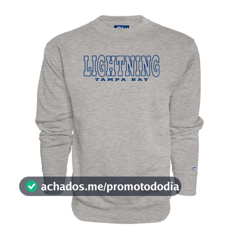 Blue 84 Moletom com gola redonda oficialmente licenciado pela NHL, bordado dos anos 90, cinza