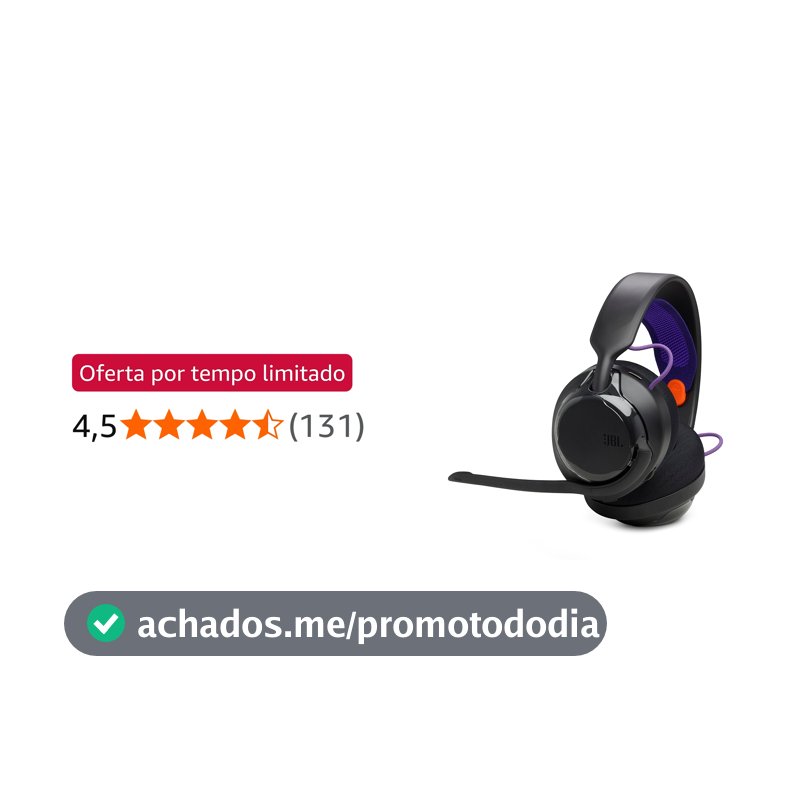 JBL, Fone de Ouvido Gamer, Headset, Quantum 250, Cancelamento de Ruído - Preto