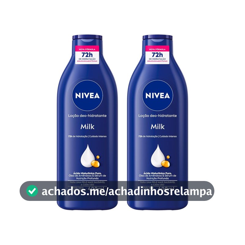 NIVEA Kit Loção Hidratante Milk Pele Seca a Extrasseca 400ml (2 unidades)