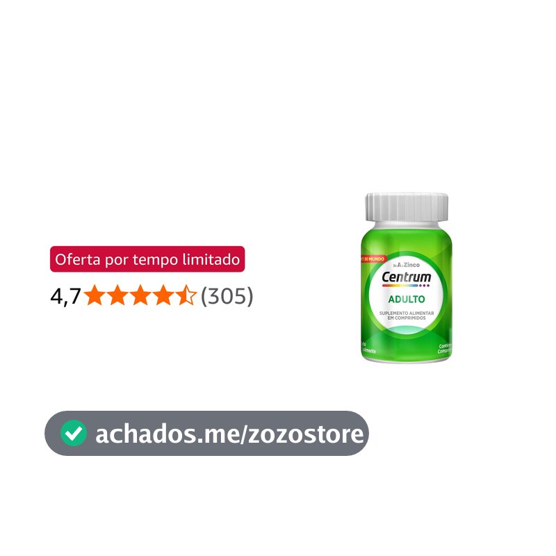 Centrum NOVO Adulto Multivitaminico Diário Adulto de A a Z, com Magnesio e Vitamina D, 60 comprimidos