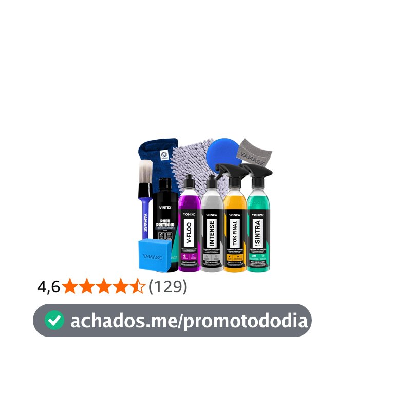 Kit Lavagem Completa Shampoo Cera Tok Final Intense Sintra Fast Pneu Pretinho Acessórios