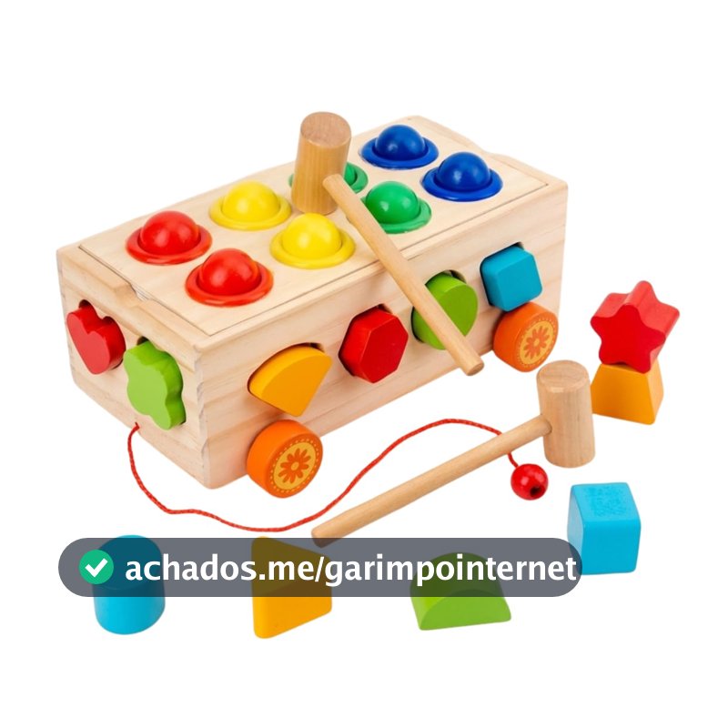 Kinderland Toys Trailer Montessori – Brinquedo Educativo de Madeira, Desenvolve Coordenação Motora, Encaixe e Lógica, Presente Criativo para Crianças 2+ Anos