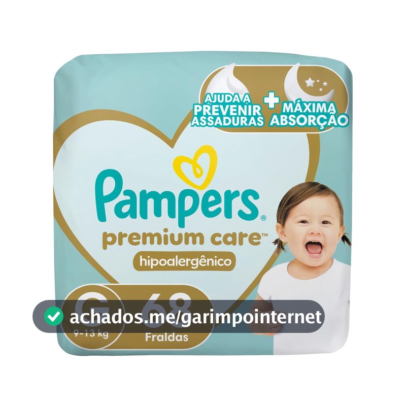 Fralda Pampers Premium Care Tamanho G 68 Unidades