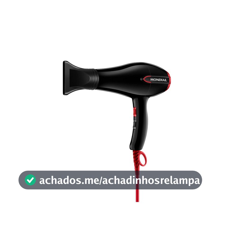 MONDIAL Secador de Cabelos Turbo 110V, 1900W SC-41,Preto/Vermelho