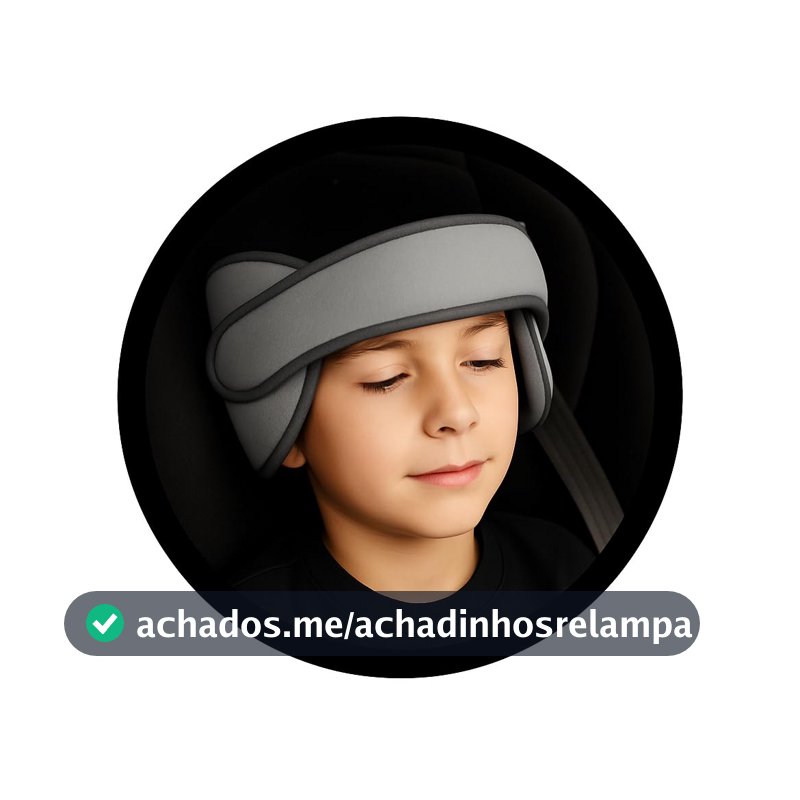 Apoio de Cabeça Ajustável para Bebê, Almofada Protetora para Cadeirinha Infantil de Carro, Cor Cinza
