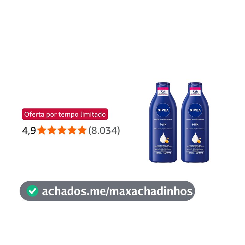 NIVEA Kit Loção Hidratante Milk Pele Seca a Extrasseca 400ml (2 unidades)