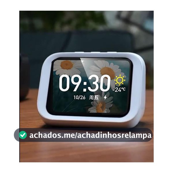Caixa de Som Inteligente com Tela Touch HD, Assistente de Voz com IA, Bluetooth 5.4, Alarme, Previsão do Tempo, Chamadas Mãos Livres