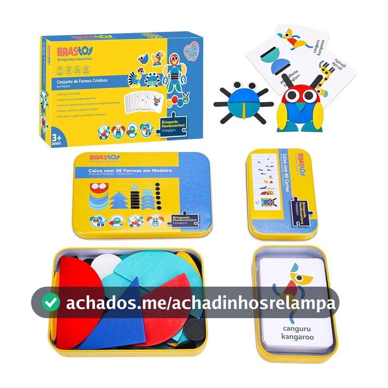Brinquedo de Aprendizagem Montessori - Quebra-cabeça de Madeira, Contendo 36 Blocos e 60 Cartas, Adequada para Crianças de 3 Anos