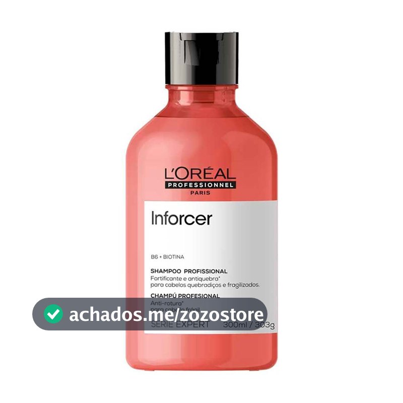 L'Oréal Professionnel Inforcer Shampoo Fortificante Antiqueda por Quebra, Crescimento Saudável Para Cabelos Frágeis e Quebradiços Com Biotina e Vitamina B6, 300ml