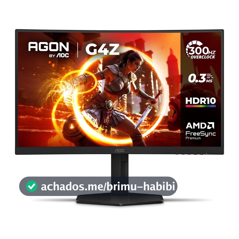 Monitor Gamer Curvo AOC AGON G4Z 27" 300Hz 0,3ms HDR10 Base Ajustável C27G4Z/P