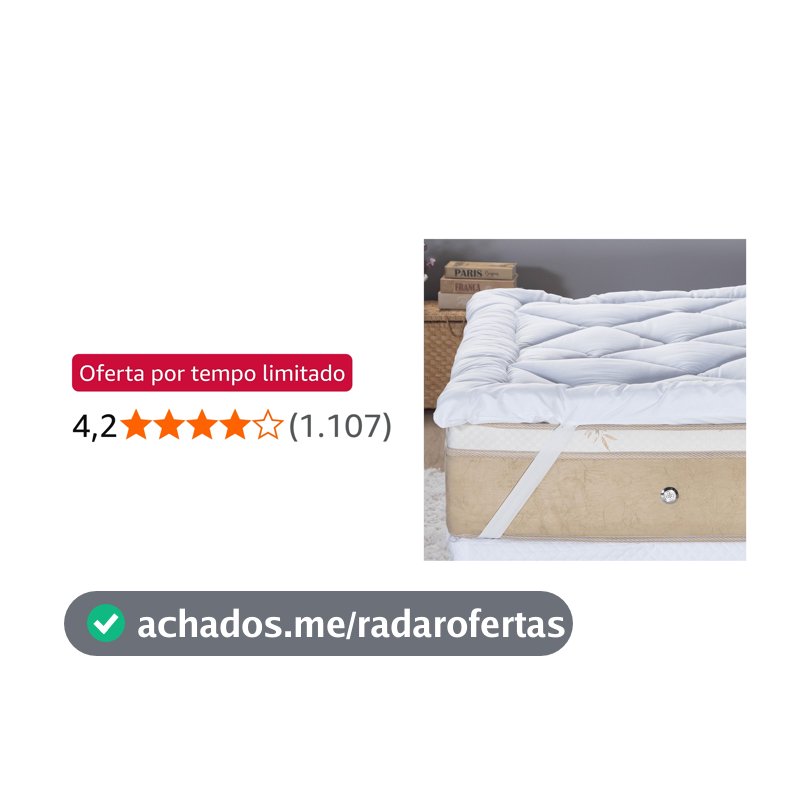 Pillow Top 400 Fios Toque de Plumas Casa Dona (Casal)