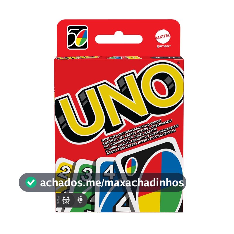 Kit de Cartas UNO Clássico Mattel com 108 7 Anos ou Mai, Multicolorido