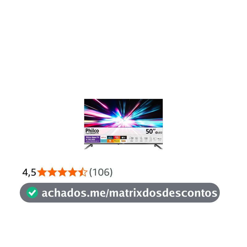 Smart TV 50” Philco P50CRB 4K LED Dolby Audio