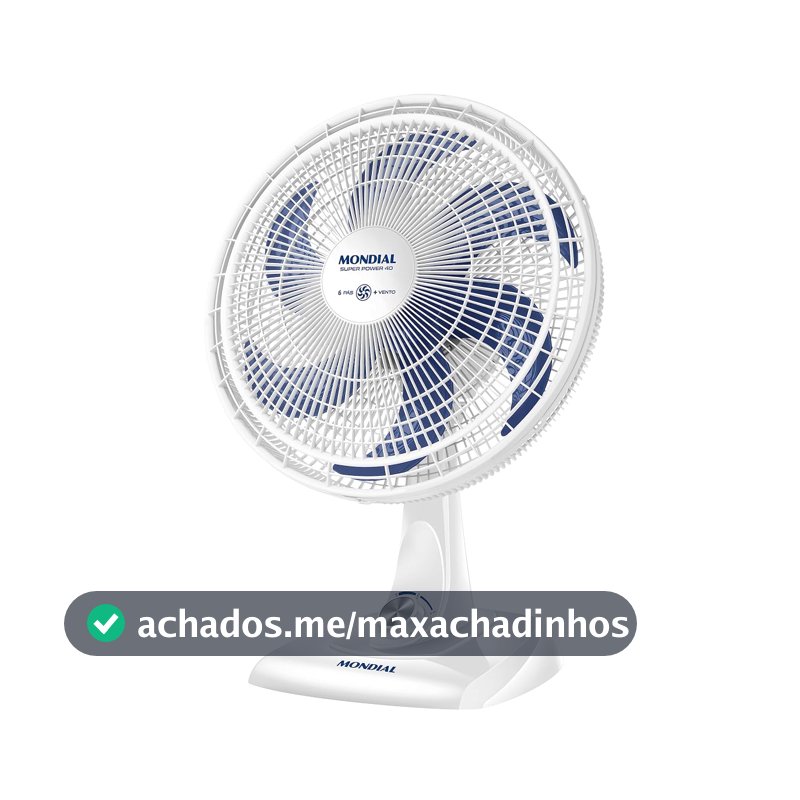 Ventilador de Mesa Mondial VSP-40-W Super Power 40CM Branco 110V