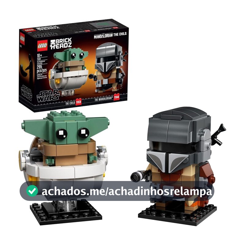 75317 LEGO® BrickHeadz™ Star Wars™ O Mandaloriano e A Criança, Kit de Construção (295 peças)